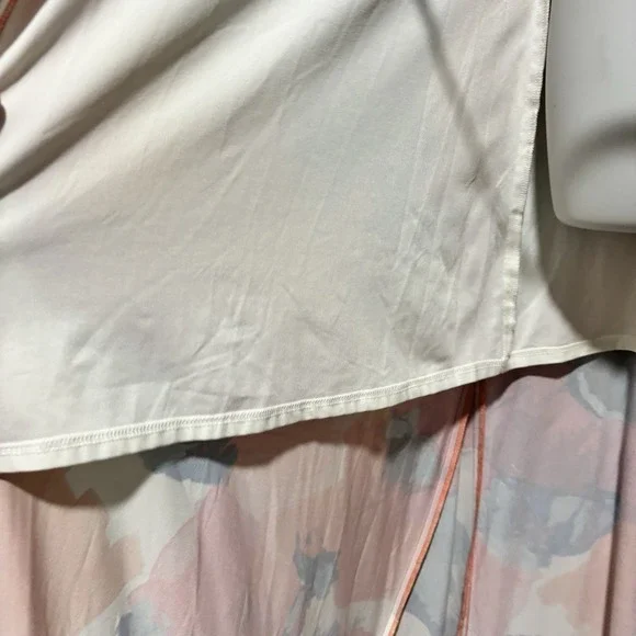 Trina Turk maxi Wrap Dress Floral Sleeveless Size 4 White Pink Orange Lined - Picture 11 of 14